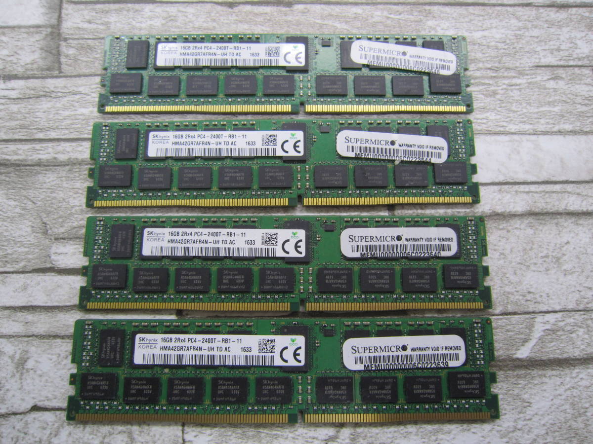 4 Barrettes Mémoire Serveur SK Hynix 32 Go DDR4-2400 ECC REG - HMA84GR7AFR4N-UH