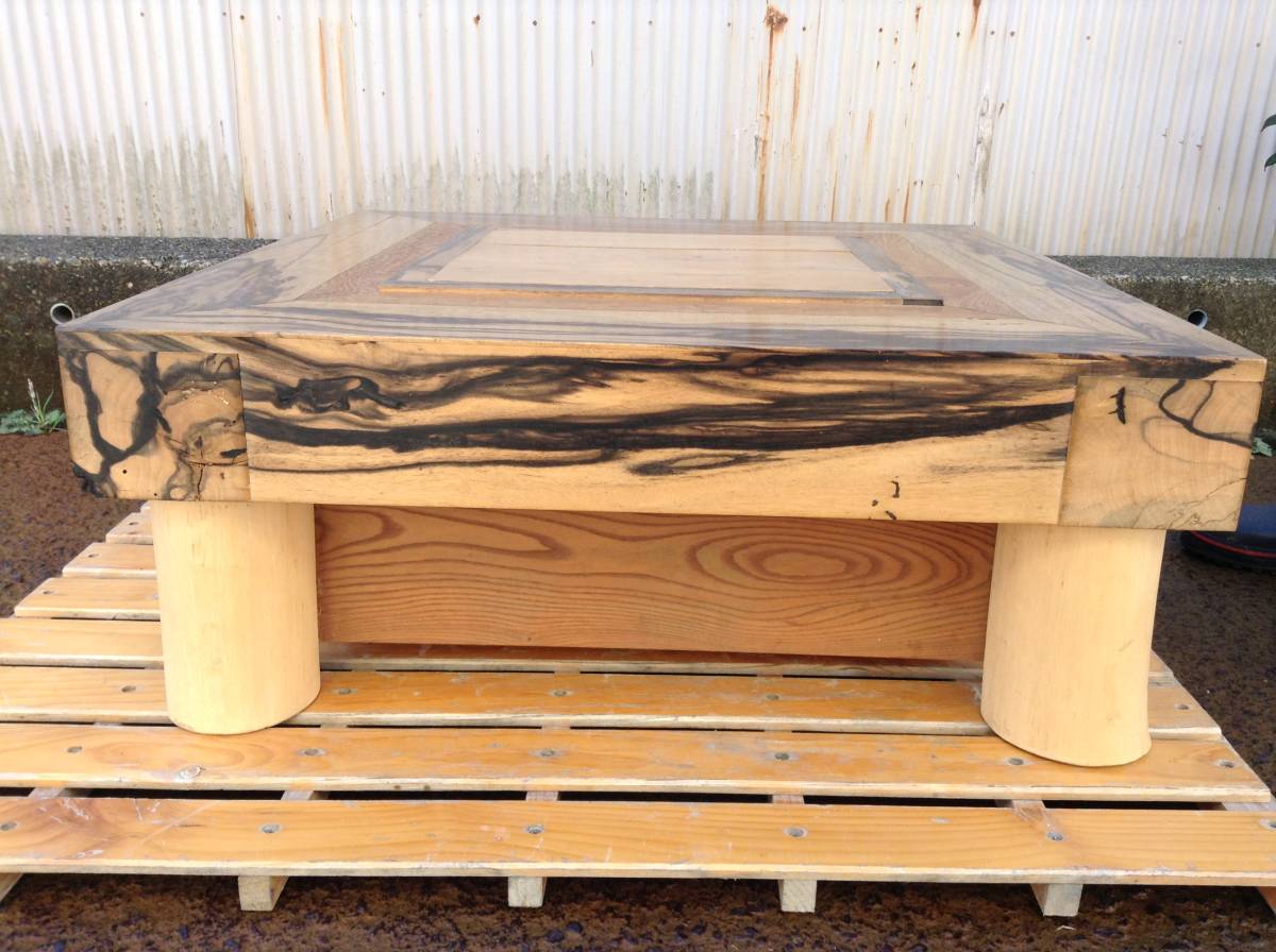 新潟県上越市] 黒柿 火鉢 囲炉裏テーブル 75×75cm[引き取り限定](日本 