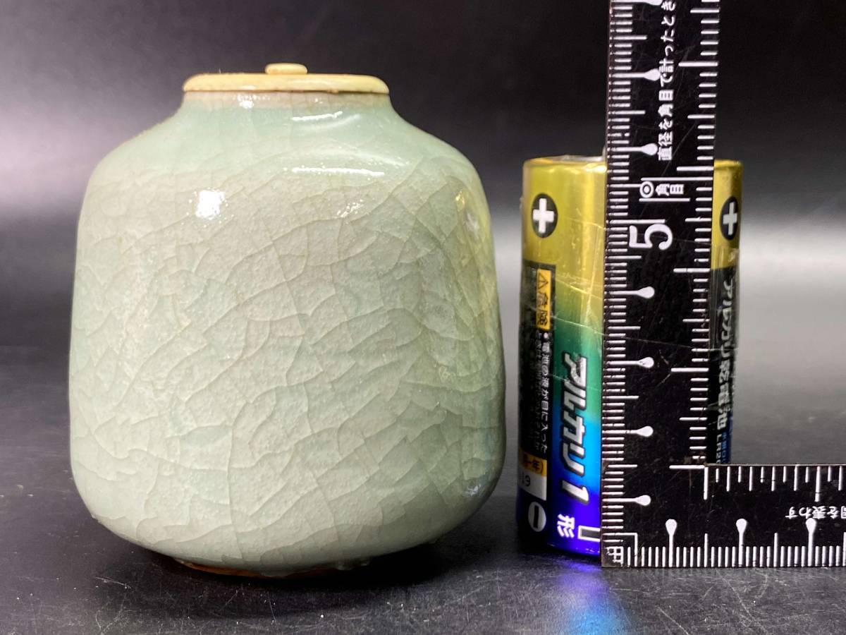 12＃J/x247 加藤春鼎作 茶入 茶壺 茶壷 葉茶器 茶貯 茶道具 陶器 茶道具
