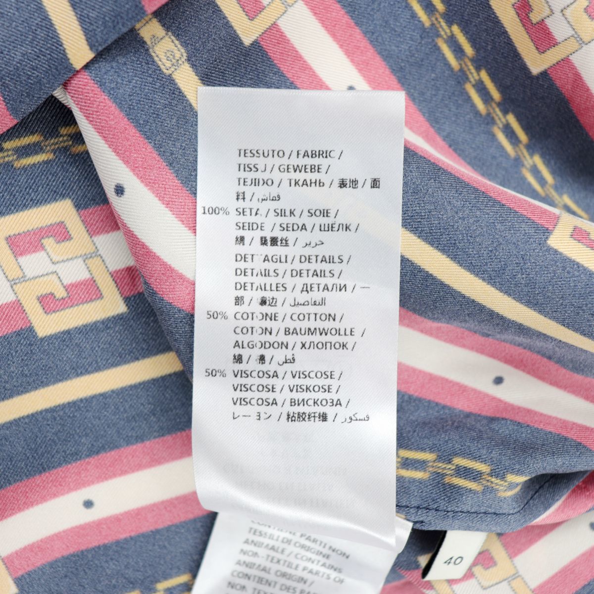 美品 グッチ シェリーライン GG シルクブラウス レディース マルチ 40 長袖シャツ ストライプ柄 18年製 ケリング GUCCI GUCCI グッチ シェリーライン GG 美品✨GUCCI 長袖ボウタイブラウス