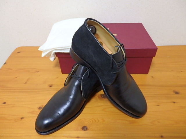 国内定価16万】VASS チャッカブーツ カーフ×スエード BLK サイズ41 F 