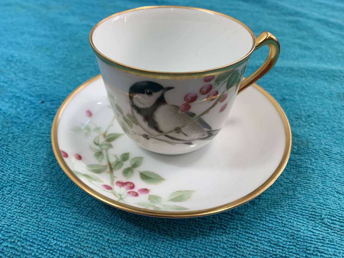 ☆大倉陶園 カップ＆ソーサー 野鳥シリーズ 6客 鳥 野鳥 金彩【中古品 
