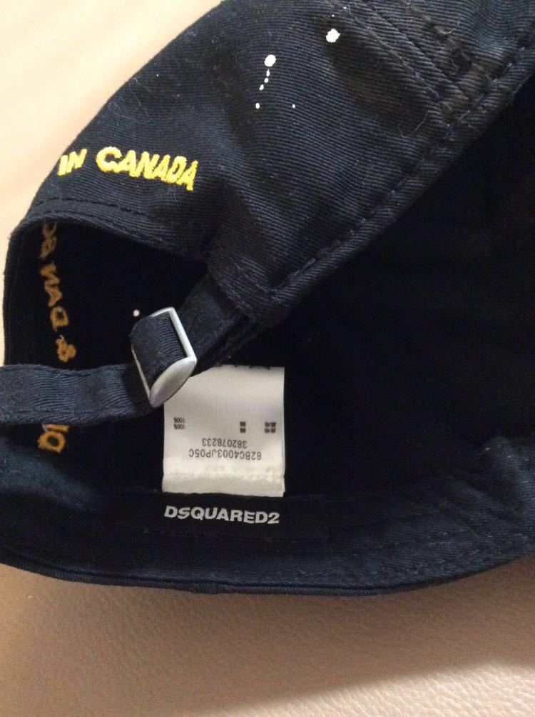 DSQUARED2 ディースクエアード キャップ 帽子 ペイント加工★ブラック 黒 美中古 キャップ 帽子 DSQUARED2 DSQUARED ディースクエアードキャップ国内正規品 正規品