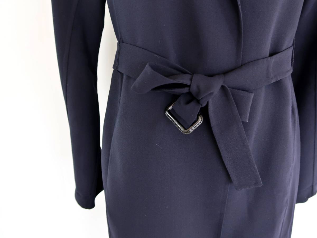 極美品■'S Max Mara/エス マックスマーラ■ダブルフェイス仕立て・ヴァージンウール　ガウンコート■ネイビー■サイズ42■エレガント♪
