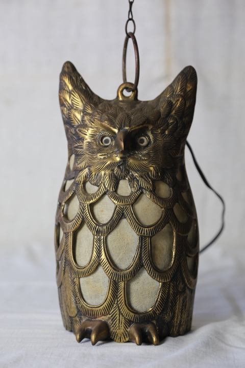 フクロウのランプ（ブロンズ）