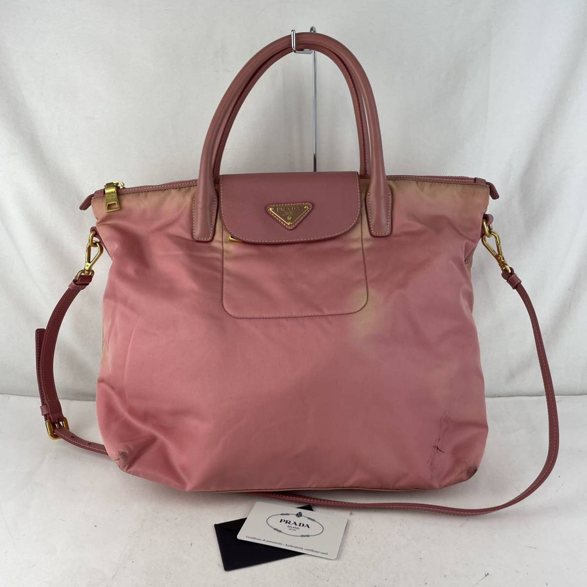 2025，お買い得 PRADA プラダ ロゴプレート 2way トートバッグ ショルダーバッグ ナイロン ローズ ピンク レディース ブランド 2wayバッグ(トートバッグ)｜売買されたオークション情報、yahooの商品情報をアーカ かばん、バッグ