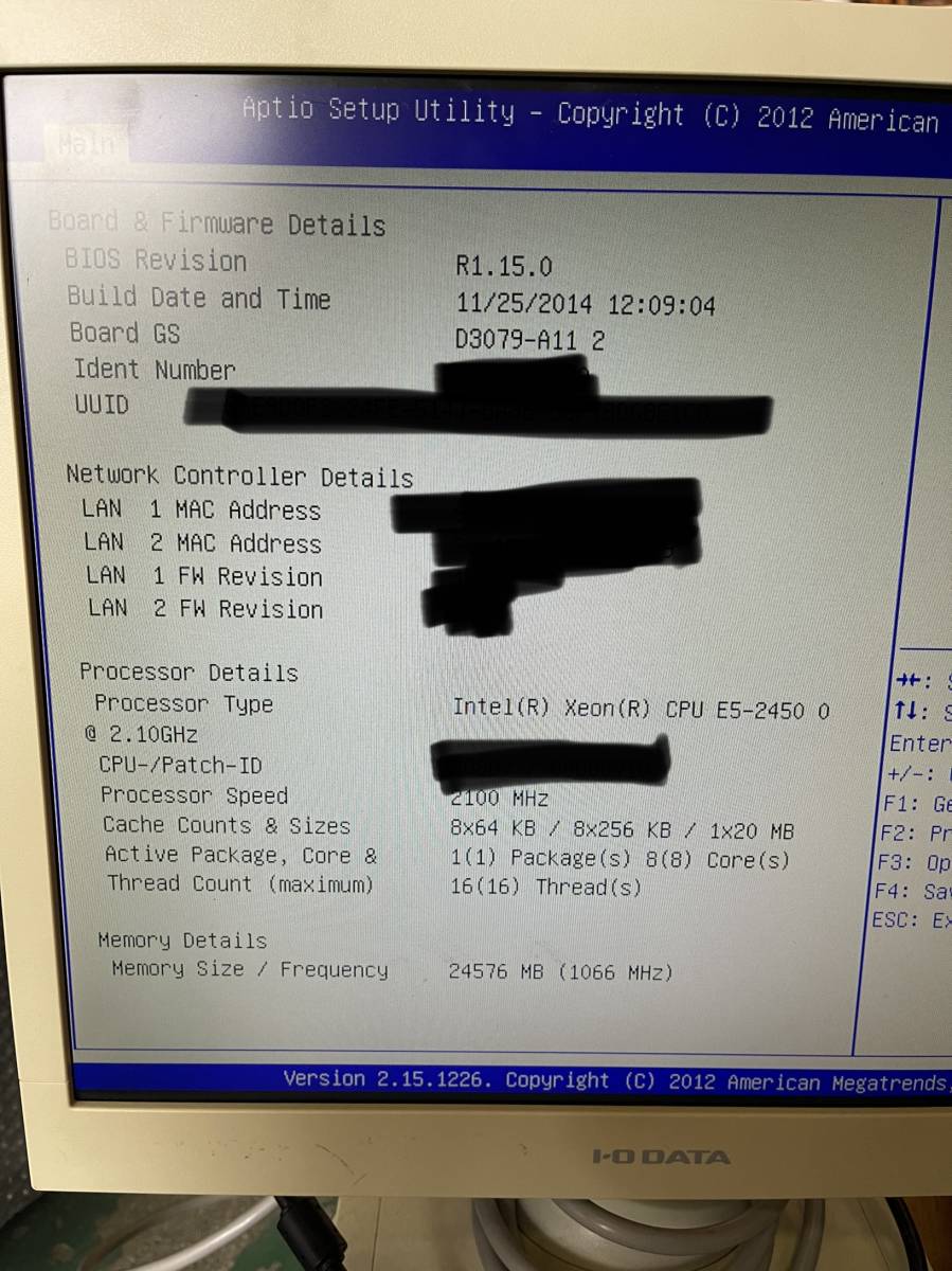 富士通 FUJITSU　PRIMERGY TX150 S8 【PYT158R3S】 XEON E5-2450@2.10GHz　メモリ：24GB　HDD無し 管理3820_6