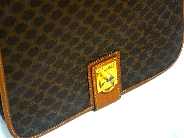 CELINE / セリーヌ マカダム ヴィンテージ 金具 ショルダーバッグ ロゴ