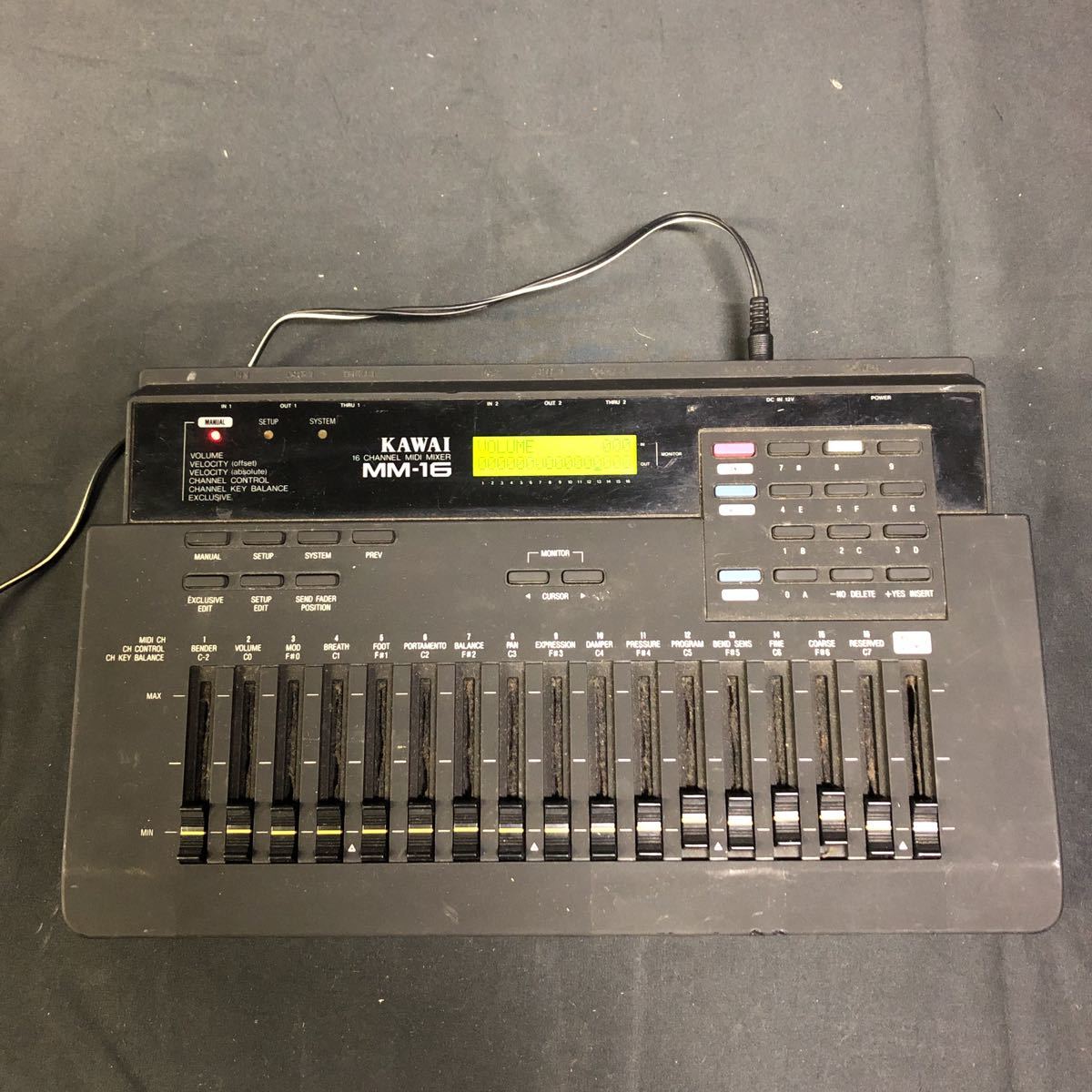 C-4-K］② KAWAI MM-16 16チャンネル MIDI ミキサー 現状品 カワイ