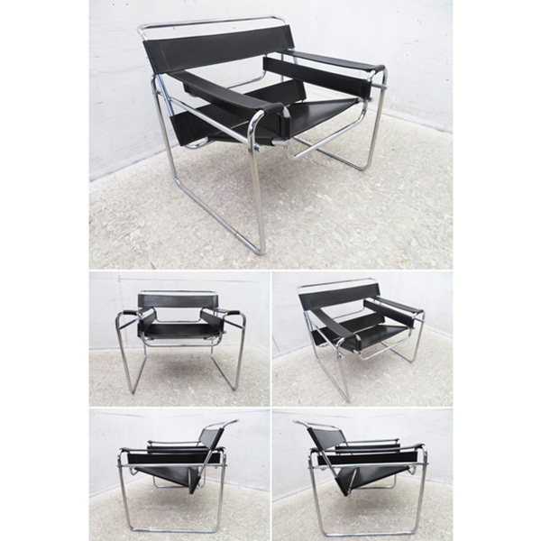 □G276□美品□MOBILIA/モビリア□総革/本革□ワシリーチェア  