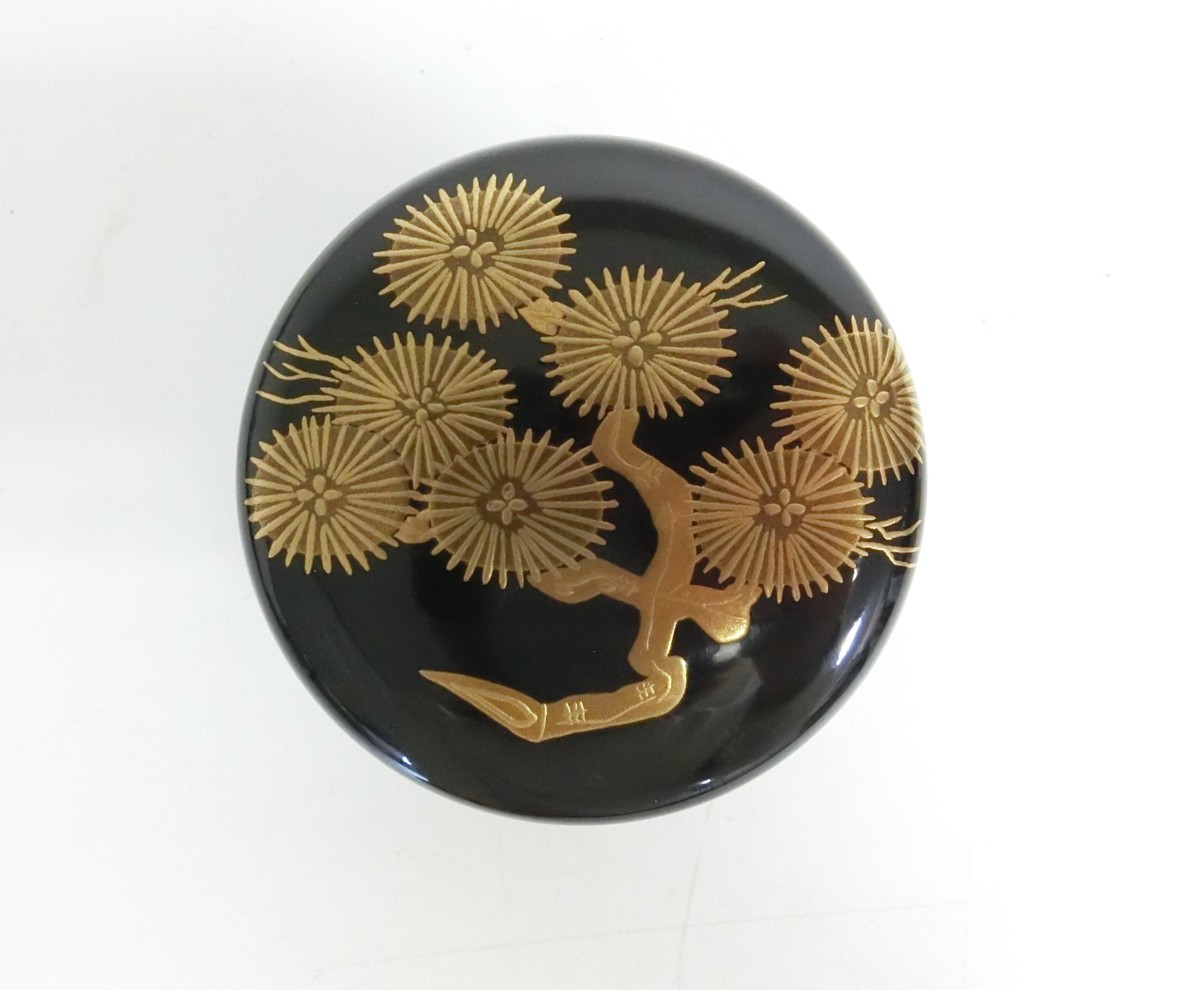 蒔絵師 伯峰 志田勝 唐松 中棗 なつめ 共箱 茶道具 茶器 未使用品 