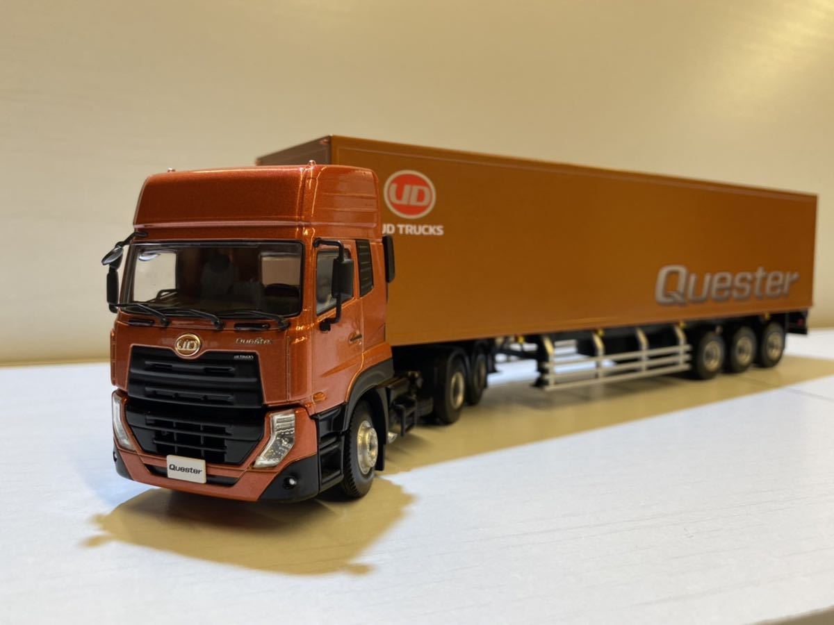  UDトラックス 京商 ゴールド 1/50 Quester ハイキャブ 海外仕様 左ハンドル 6&times;4 トラクター+3軸パネルバン キャブチルト(建設車両、作業車)｜売買されたオークション情報、yahooの商品情報を 建設車両、作業車