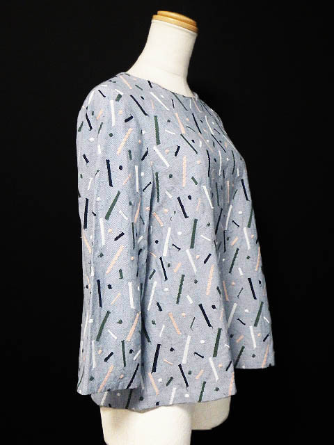 ☆美品2019☆サリースコット/シルク混刺繍使い7分袖ブラウス定価3.3万 