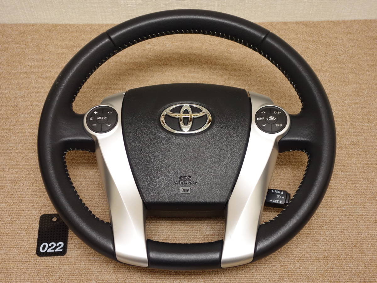  NHP10 中期 アクア 純正 22 シルバーステッチ 本革 レザー ステアリングホイール ハンドル トヨタ プリウス 流用(ステアリング、ハンドル本体)｜売買されたオークション情報、yahooの商品情報 トヨタ用
