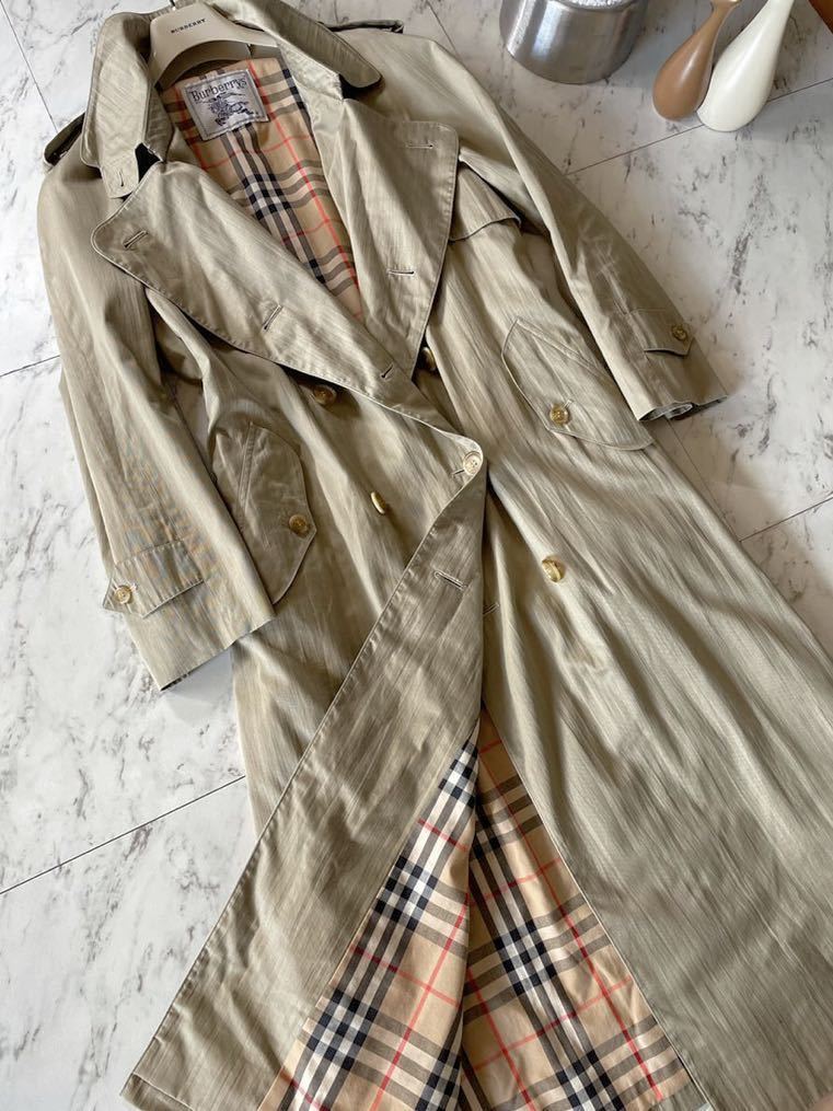 12万超☆BURBERRY 【こなれ感シワ加工 】○バーバリーコート○英国女子  