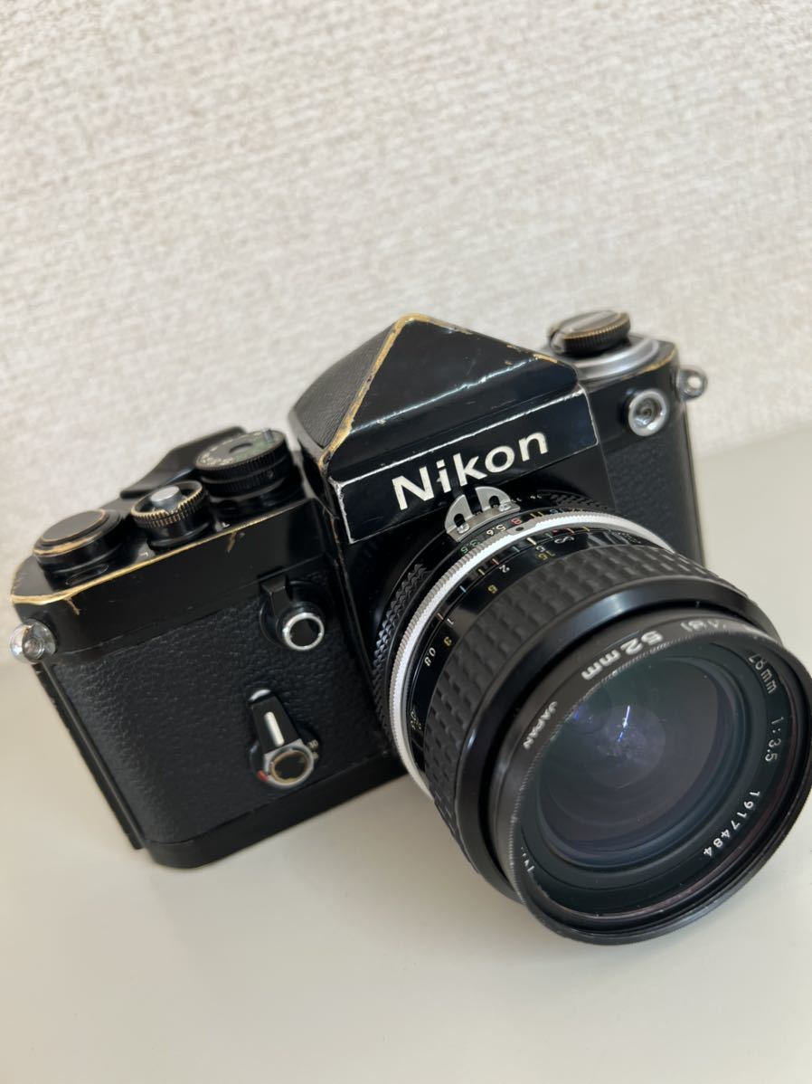 1円スタート 使い込まれたニコンF2アイレベルブラック ニッコール28mm