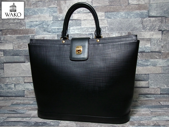 銀座 和光 GINZA WAKO ワコー レザー ロゴ金具 ハンドバッグ トート