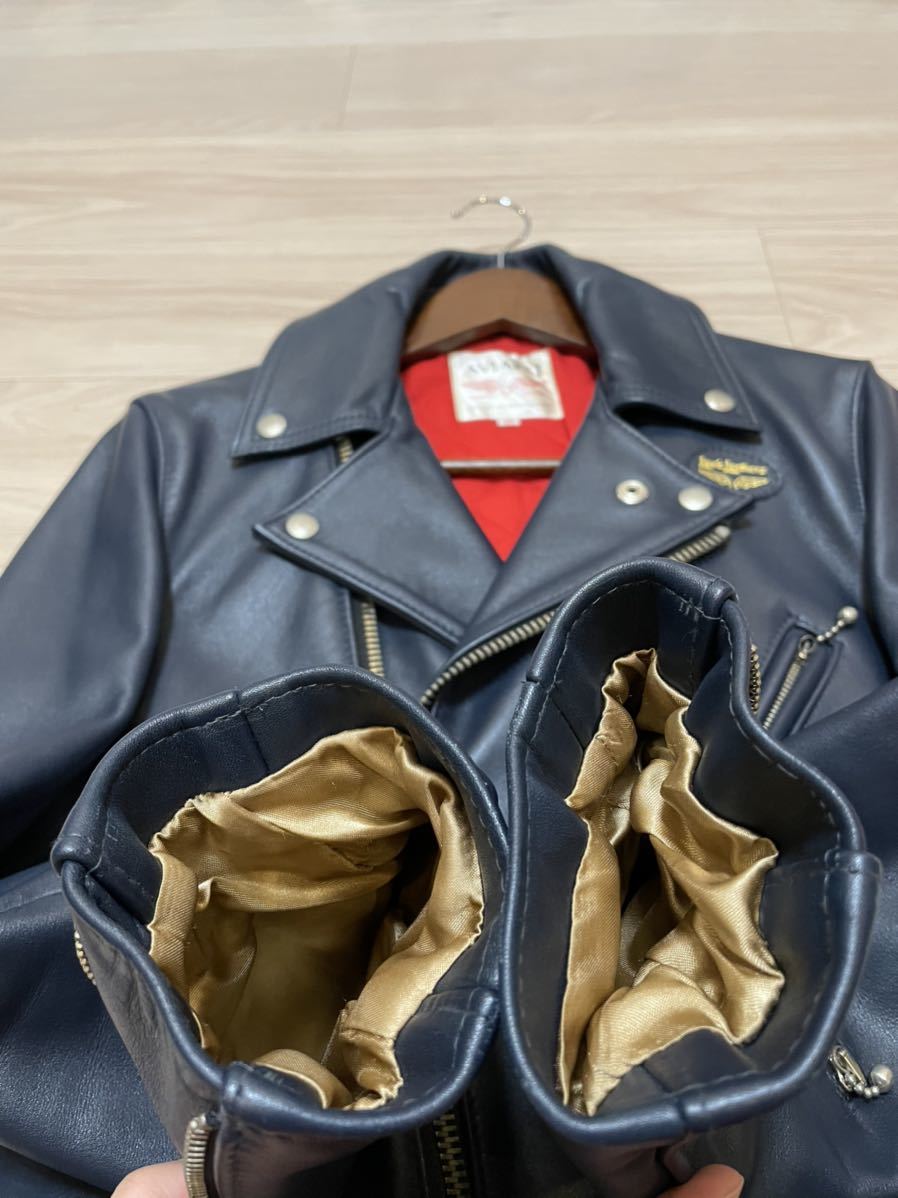 美品】ルイスレザー サイクロンタイトフィット 36 ネイビー 441T Lewis