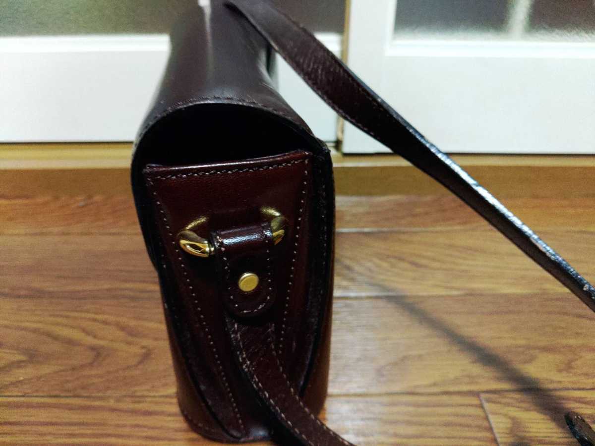 美品 VINTAGE OLD BALLY レザーショルダーバッグ ハーフムーン レトロ 