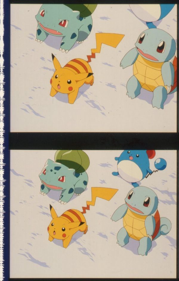 35mm予告フィルム×5コマ ポケモン映画 「ルギア爆誕」＆「ピカチュウ  