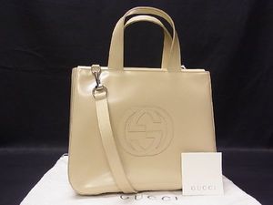1円 ■ グッチ ハンドバッグ 000・1013・0504 ブラック系 エナメル お洒落 GUCCI ■E.Bii.Gt-4 GUCCI グッチ 2way ショルダーバッグ インターロッキング ハンド 黒 バッグ