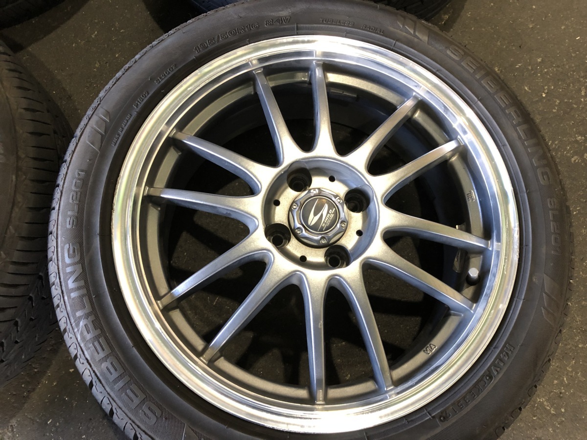 S-HOLD 4本 16インチ 4H タイヤホイール付き 6.5J 100-4穴 中古 
