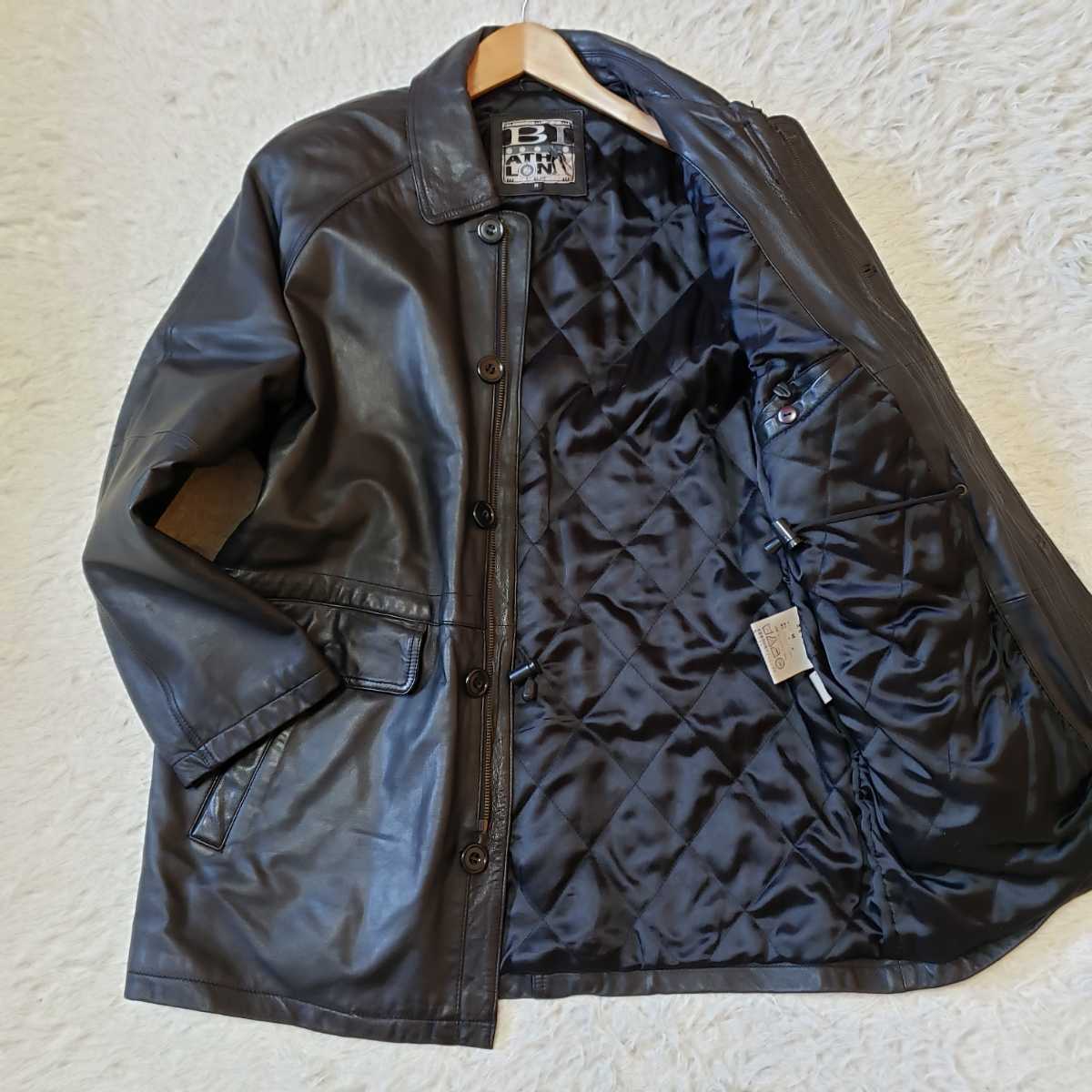 男の戦闘服】L相当 オールレザーコート レザージャケット ラムレザー 