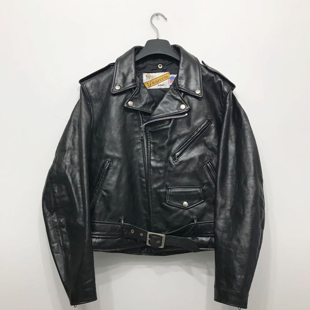 SCHOTT 40 ダブルライダース レザージャケット バイカータグ（80〜90 
