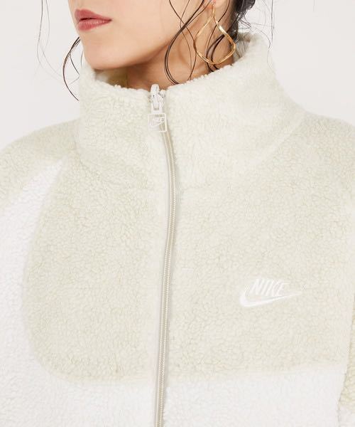 新品★NIKE BIG SWOOSH BOA JACKET XL ナイキ ビッグスウッシュボアジャケット オフホワイト 白 ベージュ リバーシブル アウター ブルゾン NIKE Swoosh Big LL 2L Black◇ボア