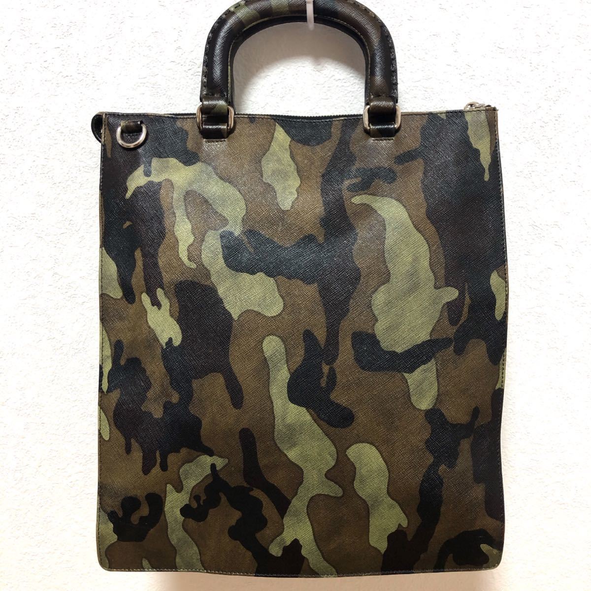 PRADA プラダ ブリーフケース 迷彩 カモフラージュ サフィアーノ レザー PRADAプラダ『カモフラ柄 ブリーフケース』メンズ ビジネス PRADA