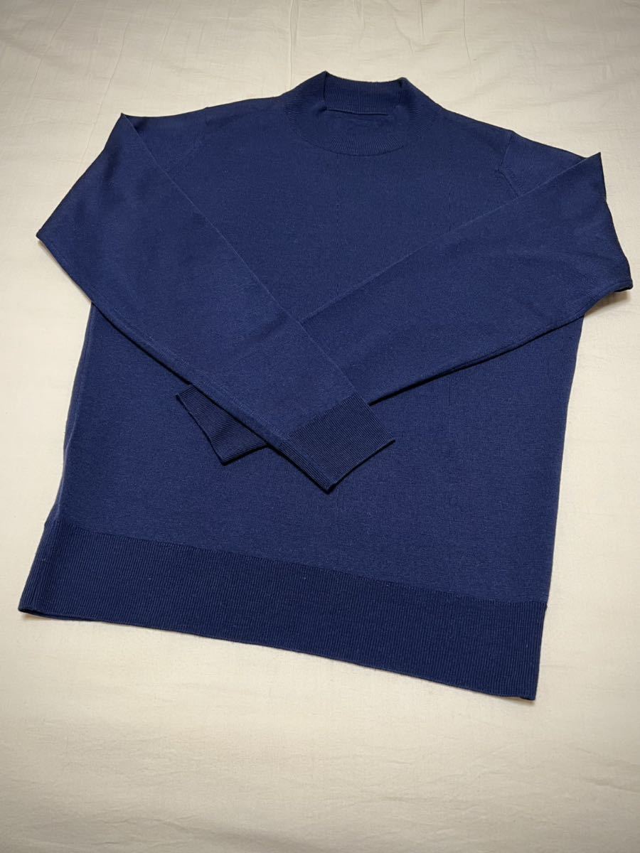 【美品】JOHN SMEDLEY ジョンスメドレー 別注 30ゲージ モックネックニット ネイビー beams f