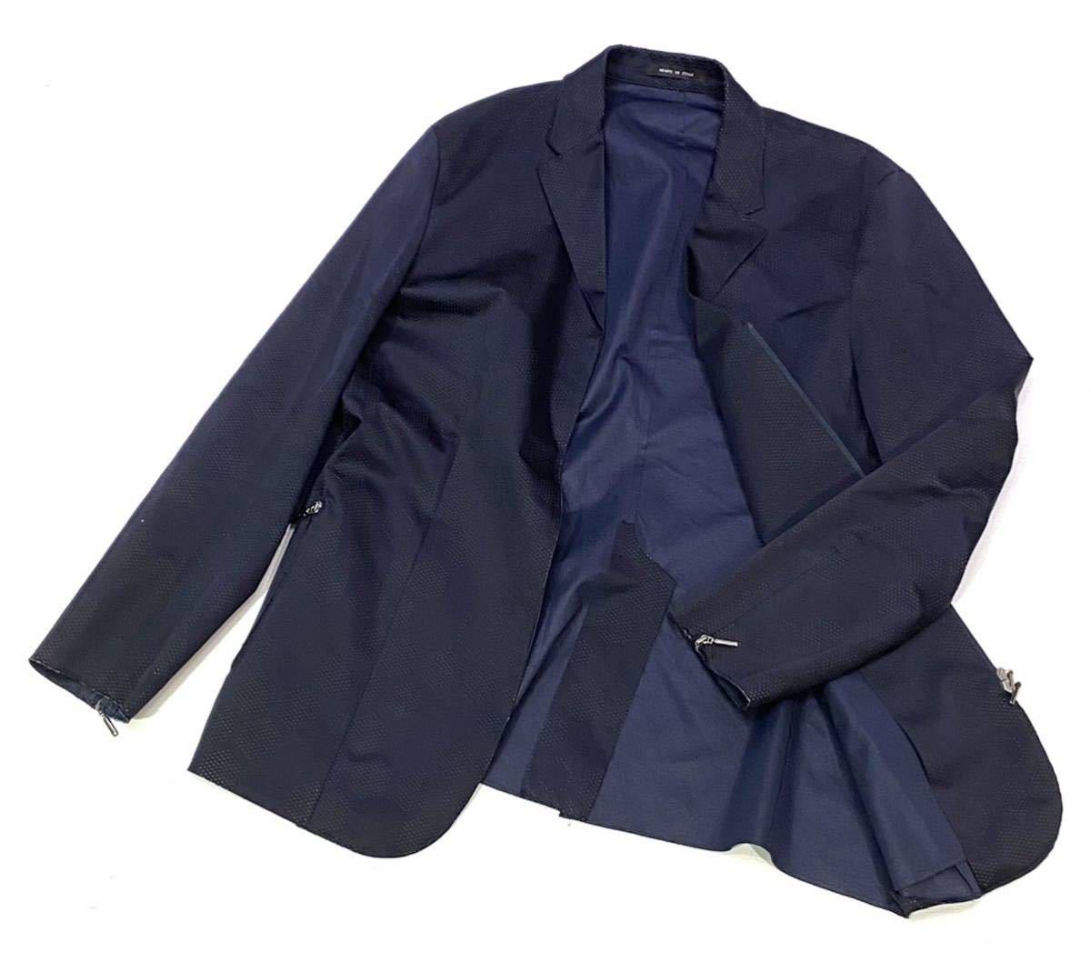 ⑩正規品 EMPORIO ARMANI メンズ シルク混 サテンジップテーラード 