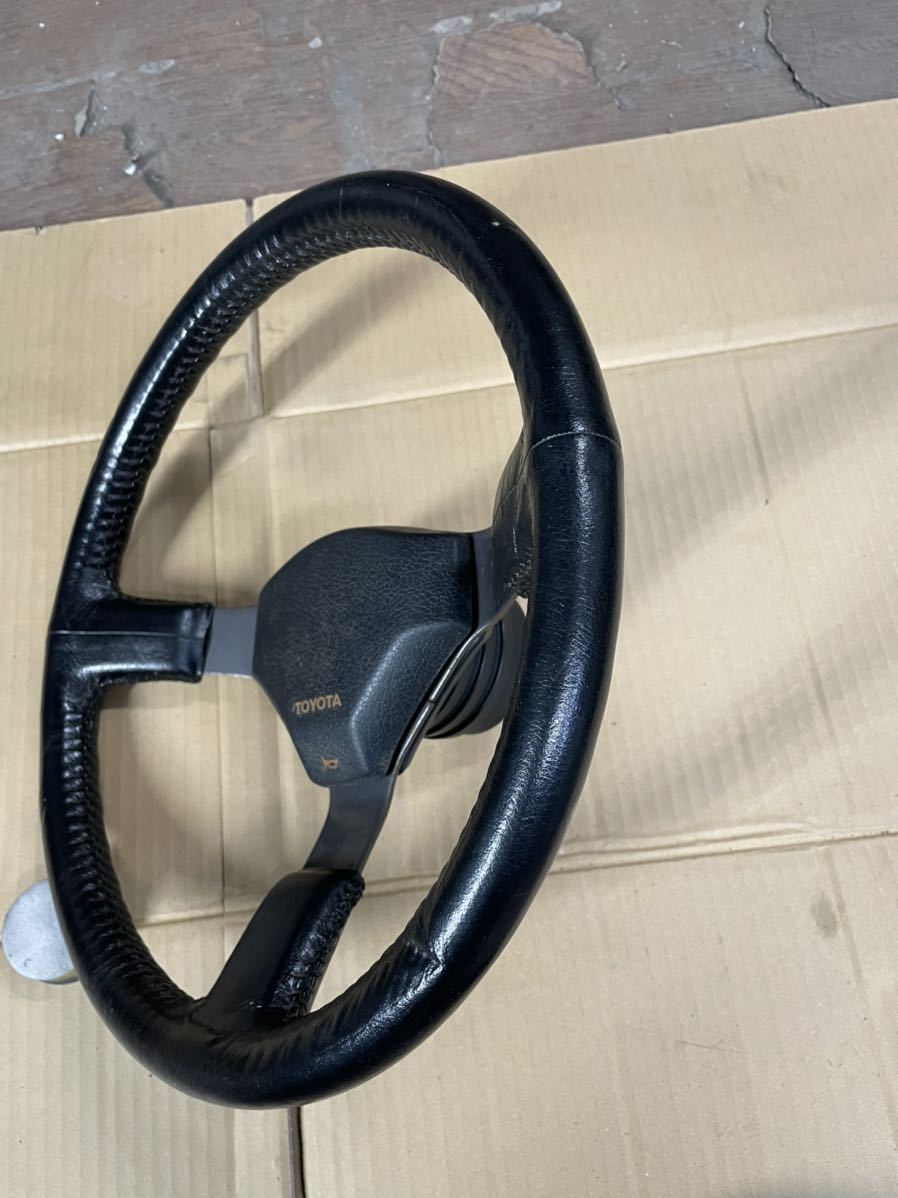 AE86トレノGTV 純正革巻きステアリング AE86 純正 ステアリング ハンドル レザー 革巻 前期 APEX レビン