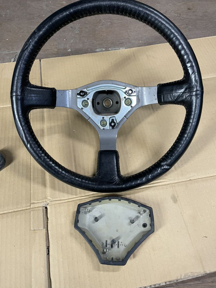 AE86 トヨタ純正 レザー ステアリング ハチロク レビン トレノ 4AG 皮