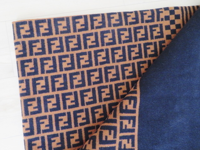 S01 FENDI フェンディ ズッカ柄 綿毛布 タオルケット 寝具 2枚セット