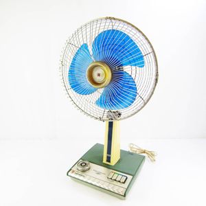 青い3枚ファンの扇風機昭和レトロアンティークSHARPシャープPJ-303SF