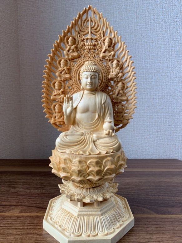 仏教工芸品 井波彫刻 時代彫刻 古美術 木彫仏教 香樟材 - 特大高72cm