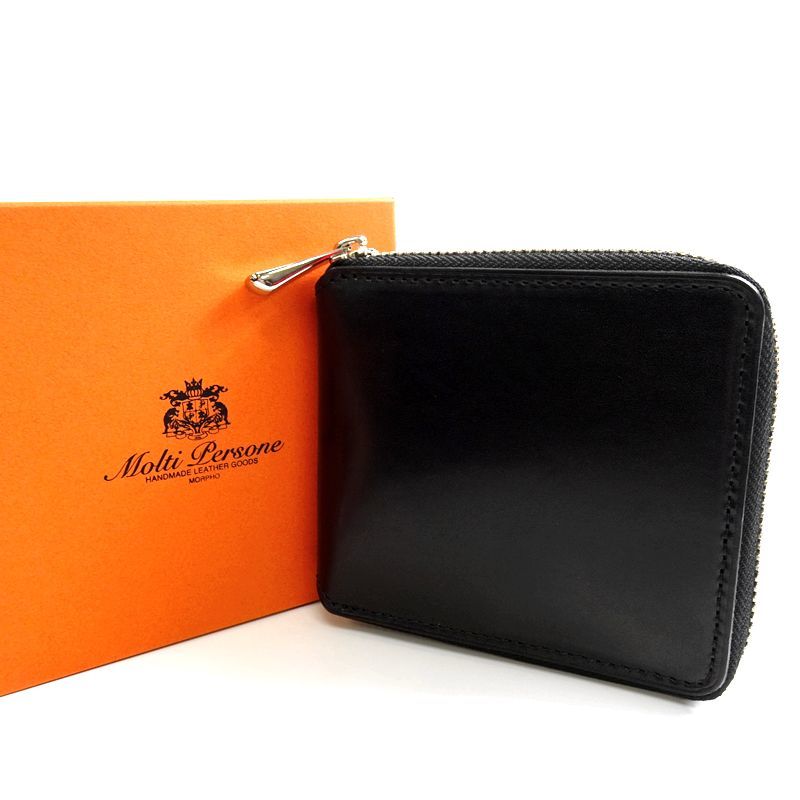 【セール，新品】 Molti Persone モルフォ 定価3万 日本製 伊勢丹取扱 Blocchi ベルギー製レザー ヌメ革 二つ折り財布 小銭入れ付 0183 黒 032 bus6810d(二つ折り財布（小銭入れあり）)｜売買されたオークション情報、yaho 二つ折り財布（小銭入れあり）