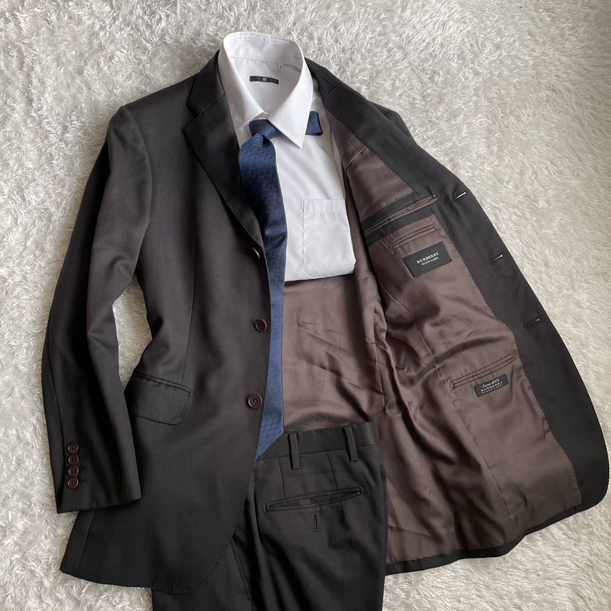 極美品BURBERRY BLACK LABEL スリーピース ストライプ L｜Yahoo
