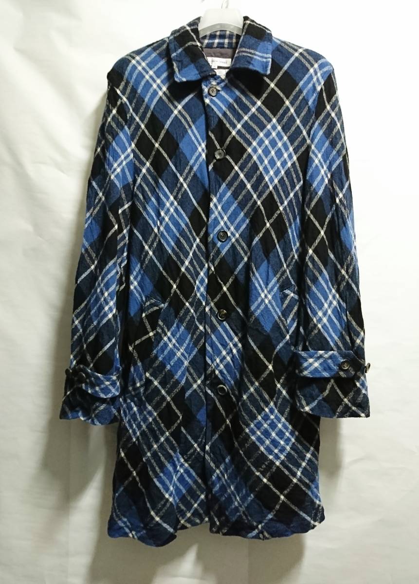 美品 2004A/W コムデギャルソン シャツ バイアス ステンカラーコート M 