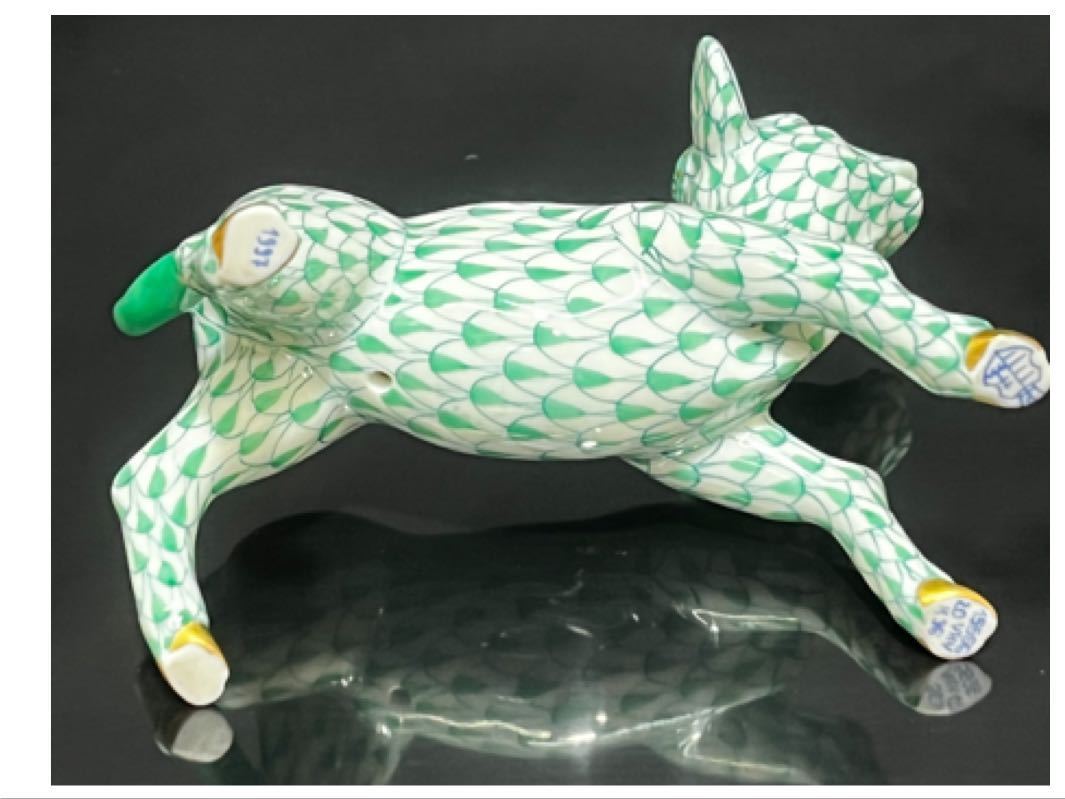 Herend ヘレンド 干支 2007年 亥 フィギュリン 置物 グリーン Herend ヘレンド 干支 2007年 亥 フィギュリン 置物 グリーン