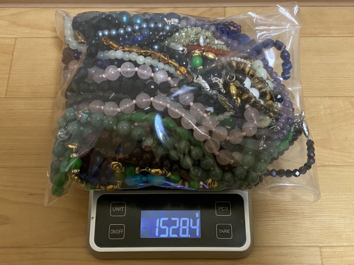 1スタ SILVER刻印 留め具 シルバー カラーストーン ネックレス 38点 1.5kg まとめて 大量 925 アクセサリー 宝石 オニキス 虎目 アメジスト_1