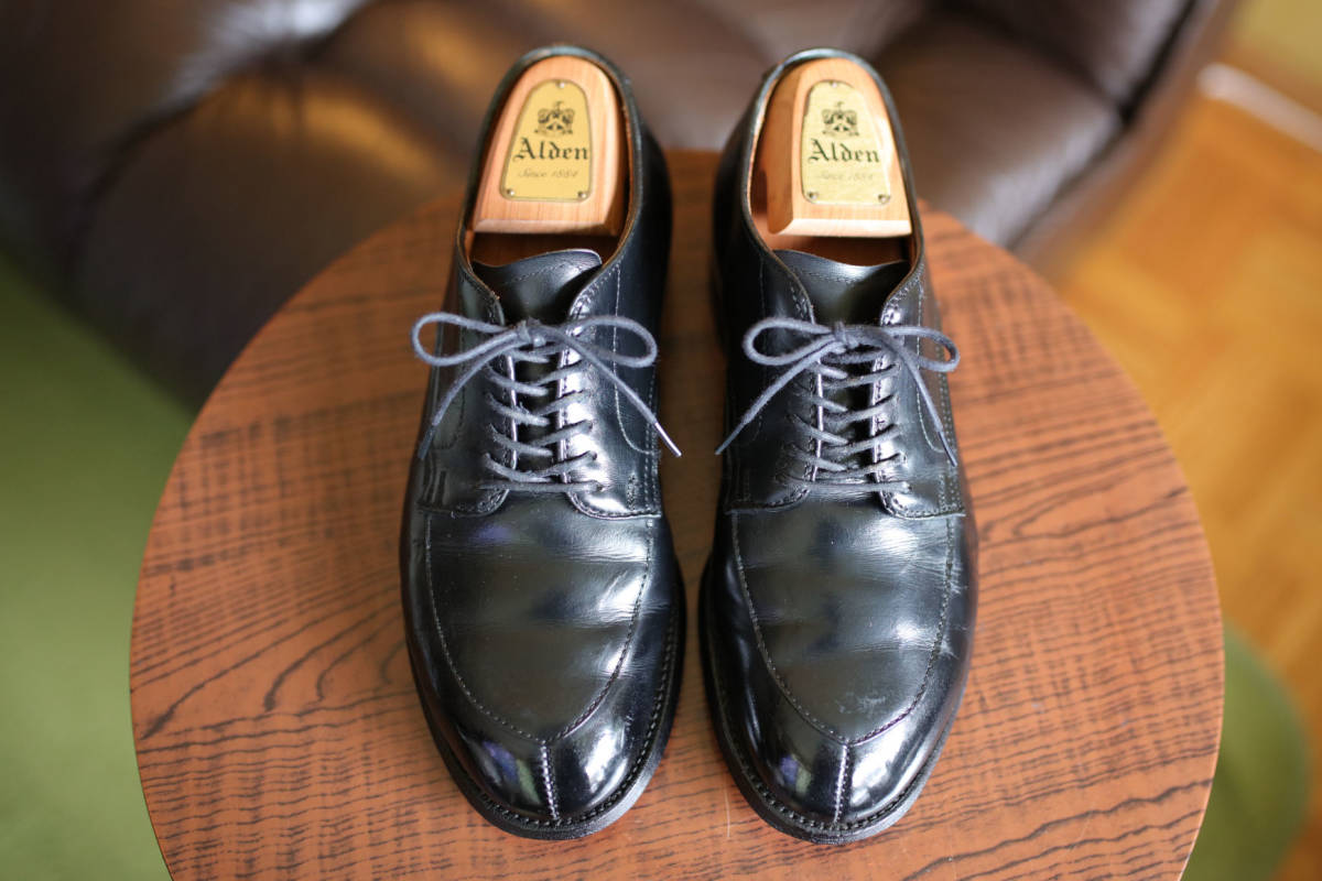 ⭐️土日限定価格⭐️Alden /965/ Vチップ/9.5D 送料無料】ALDEN 54313 Vチップ 6.5D カーフ ブラック 革靴 オールデン