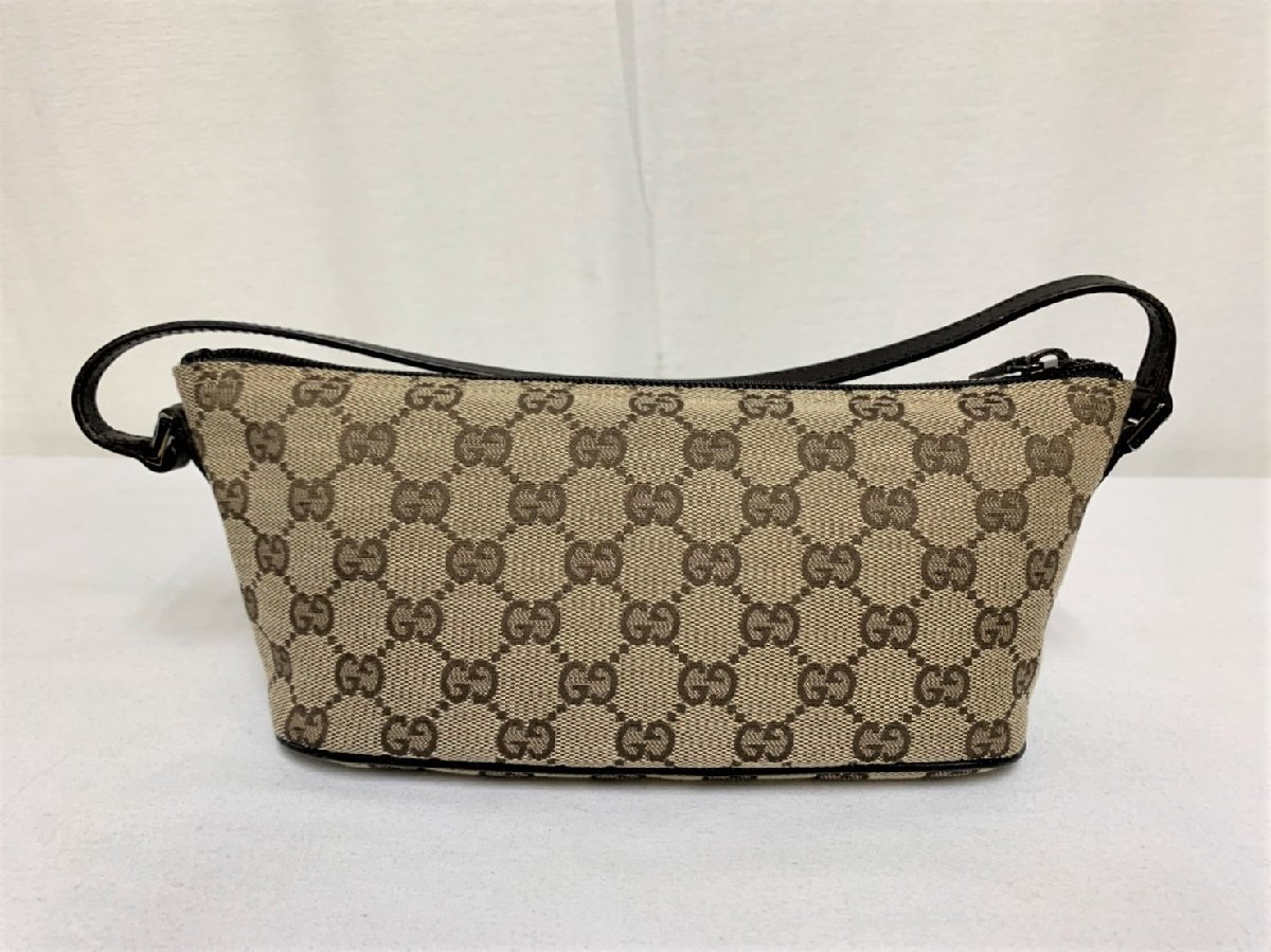 超美品 グッチ アクセサリーポーチ ミニバッグ GG キャンバス ブラウン