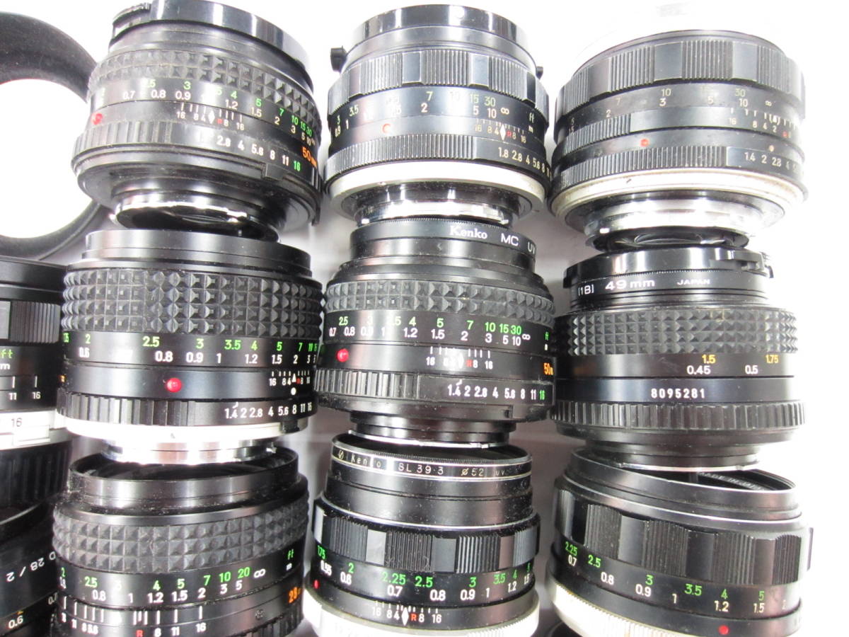 【ジャンク】カメラ レンズ minolta Canon など 10台② 2216)ジャンク カメラレンズ MINOLTA MC W.ROKKOR-SG 3.5 28mm AUTO