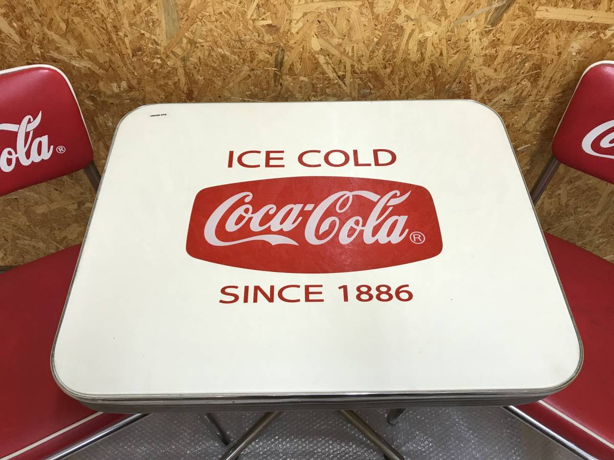 コカ・コーラ テーブル チェア 白 3点セット ペニージャパン 懐かしき 