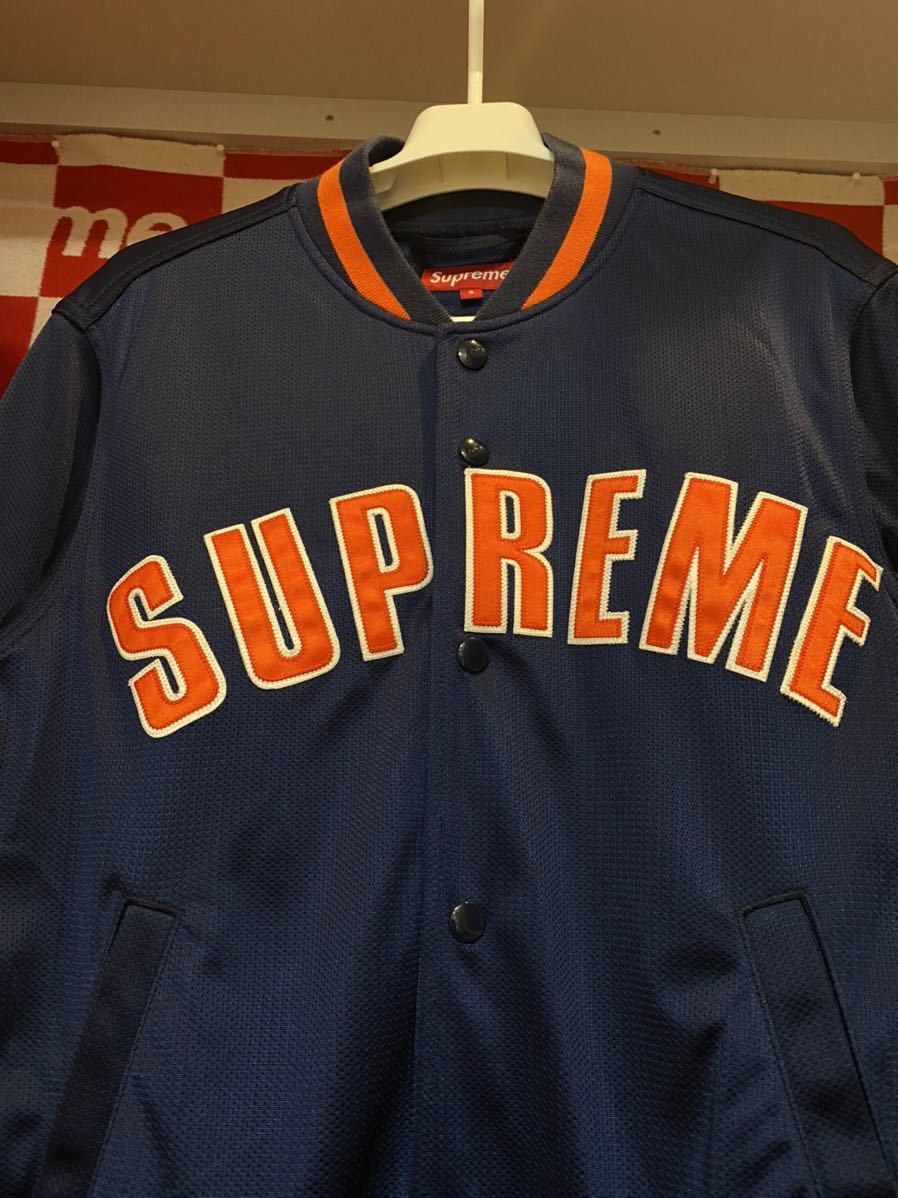 Supreme Mesh Varsity Jacket スタジャン ネイビー