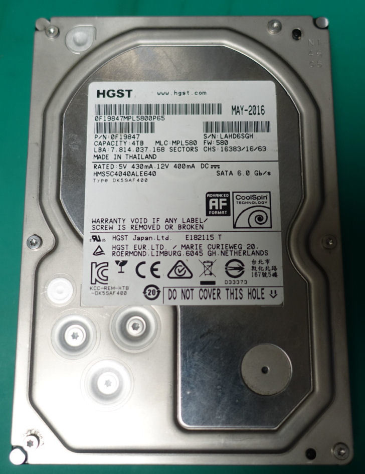HGST 0S03361 HMS5C4040ALE640 4TB SATA HDD(2TB～)｜売買された