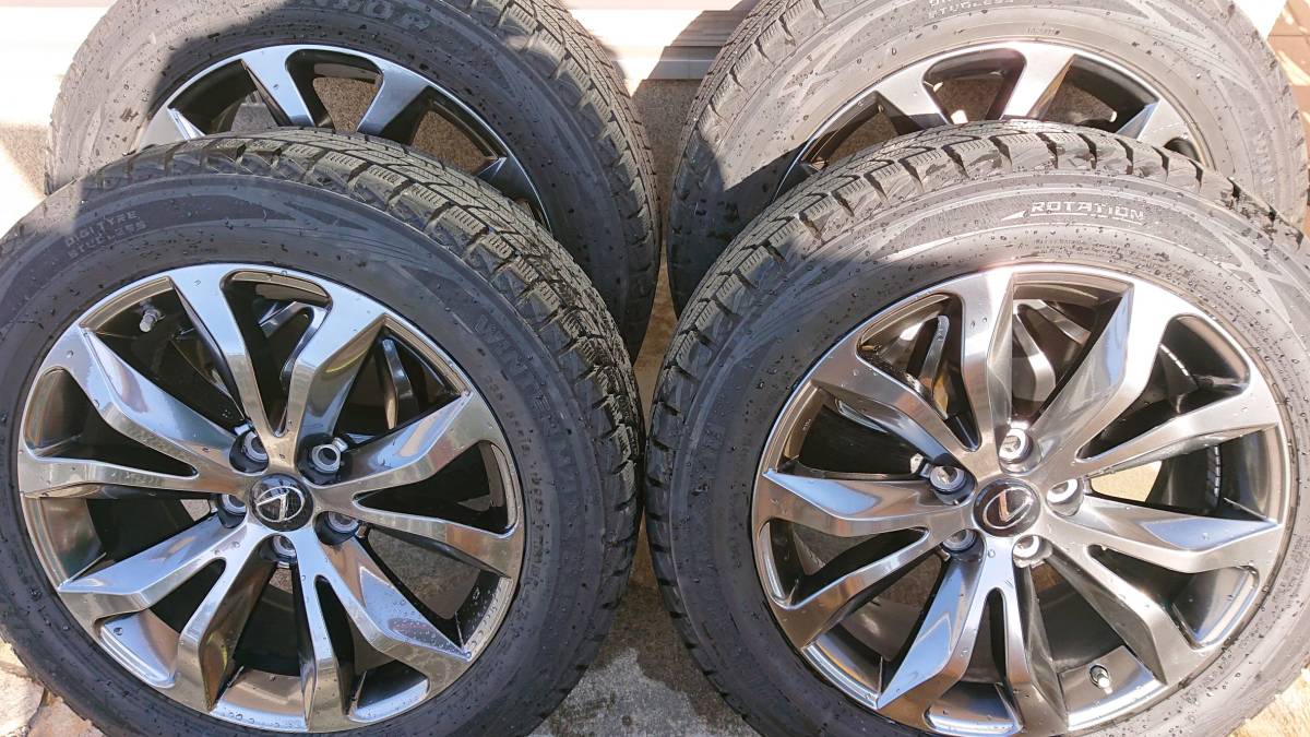 1円 最落なし 235/55R18 スタッドレス4本 バリ山 バリ溝 DUNLOP 