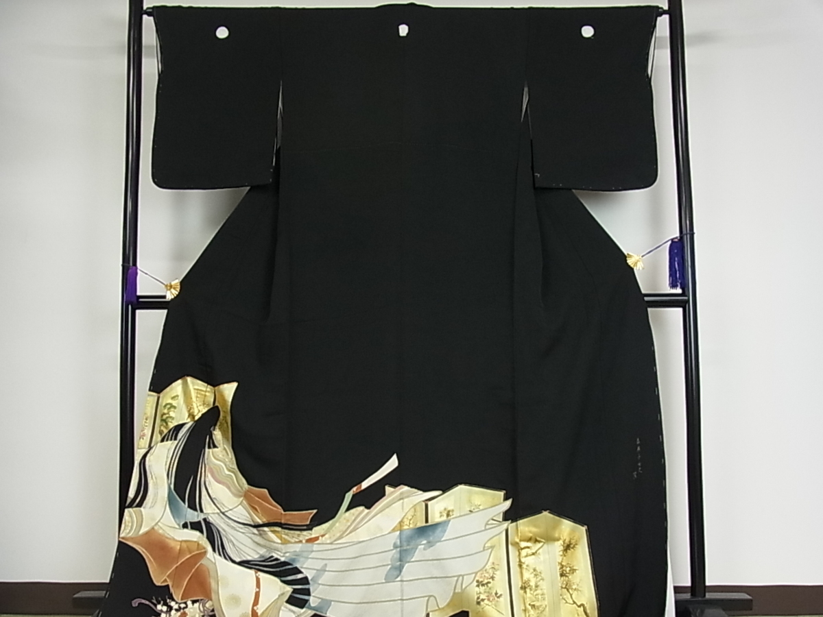 平和屋着物□豪華黒留袖 作家物 十二単 為典子女史 本金箔 逸品 未使用 